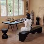 Sculptural Charred Wood Coffee Tables & Stools – Sustainable Café Decor