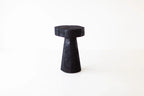 Charred Black Wood Side Table – Sculptural Solid Wood Accent Stool