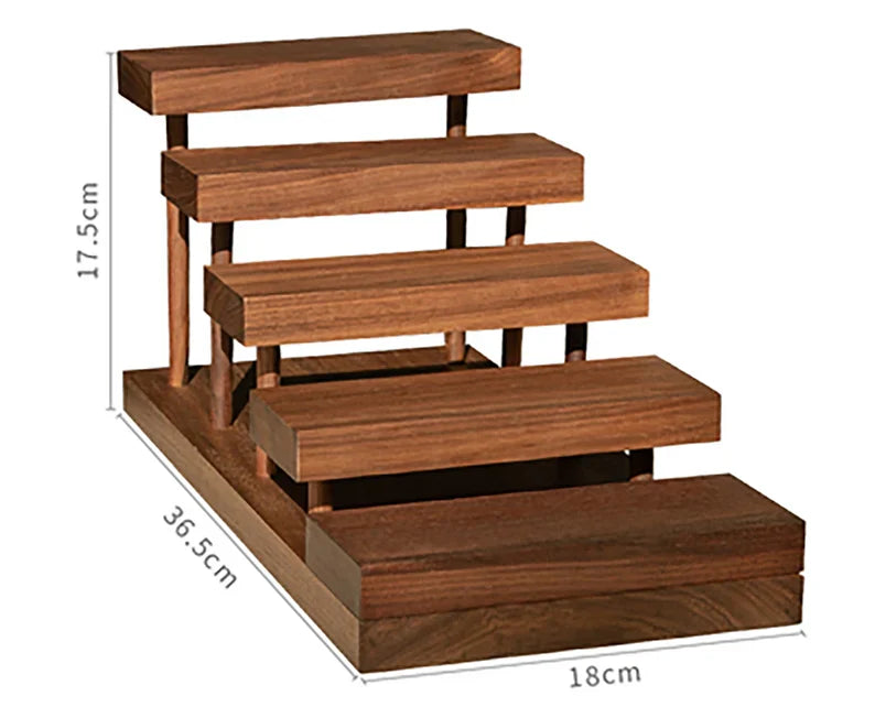 Multi-Tier Wooden Jewelry Display Stand with Modern Minimalist Design