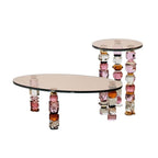 Crystal & Amber Glass Luxury Accent Table