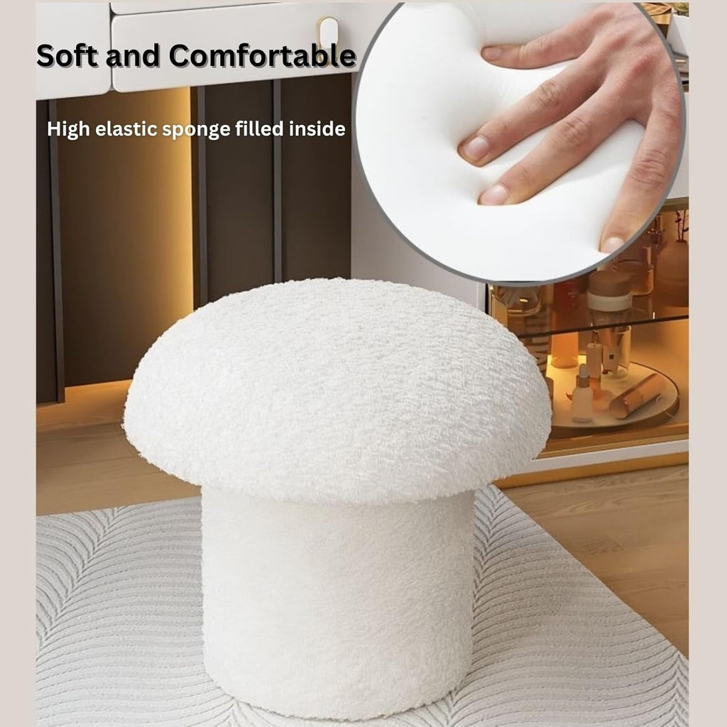Mushroom Ottoman Stool – Cozy Minimalist Footrest