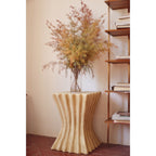 Sculptural Pedestal Side Table – Wavy Accent Table Stool for Modern Interiors