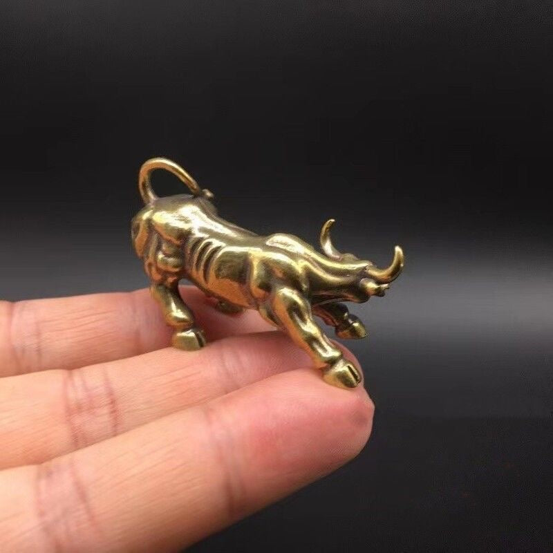 Mini Brass Bull Figurine – Handcrafted Collectible