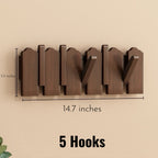 Modern Folding Wooden Wall Hook Rack (3–10 Hooks)