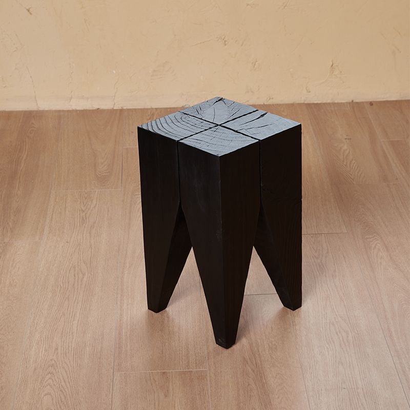 Sculptural Charred Wood Coffee Tables & Stools – Sustainable Café Decor