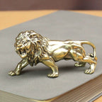 Mini Brass Lion Statue – Handcrafted Collectible Figurine