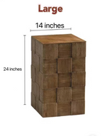 Wooden Storage Stool & Pedestal – Multi-Purpose Side Table with Hidden Storage