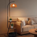 Modern Multi-Functional Floor Lamp with Shelves