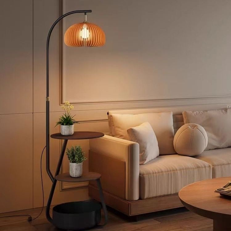 Modern Multi-Functional Floor Lamp with Shelves
