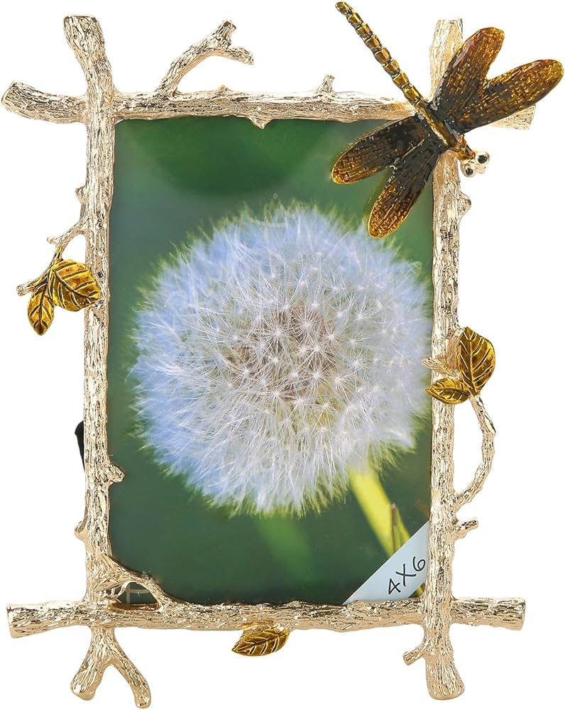 Vintage Dragonfly Enamel Picture Frame – 4x6 5x7