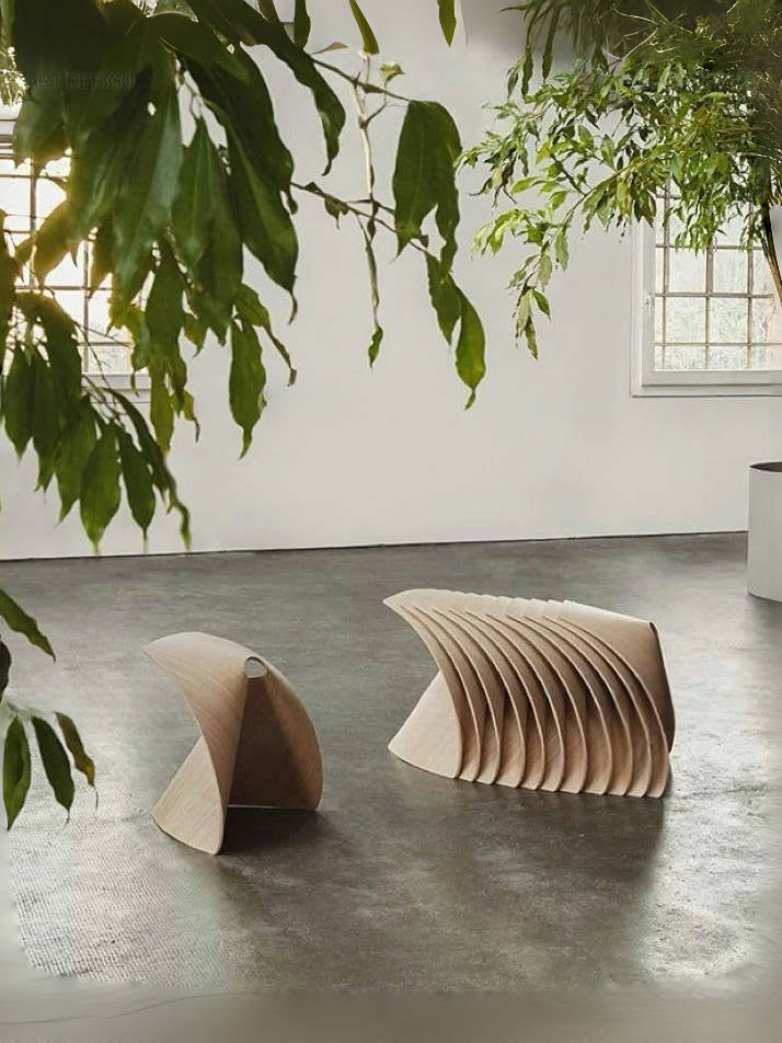 Origami Arc Modern Sculptural Stool – Minimalist Design Seating