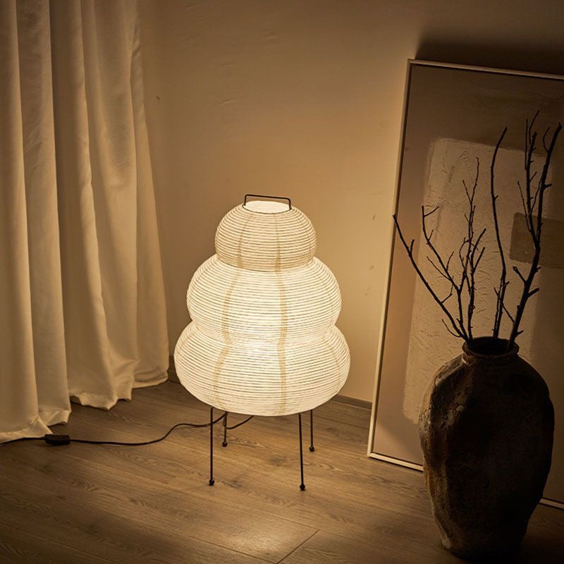Japanese Wabi-Sabi Curvy Floor Lantern Lamp