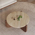 Solid Wood & Natural Stone Coffee Table