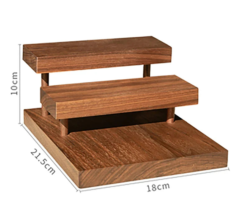 Multi-Tier Wooden Jewelry Display Stand with Modern Minimalist Design