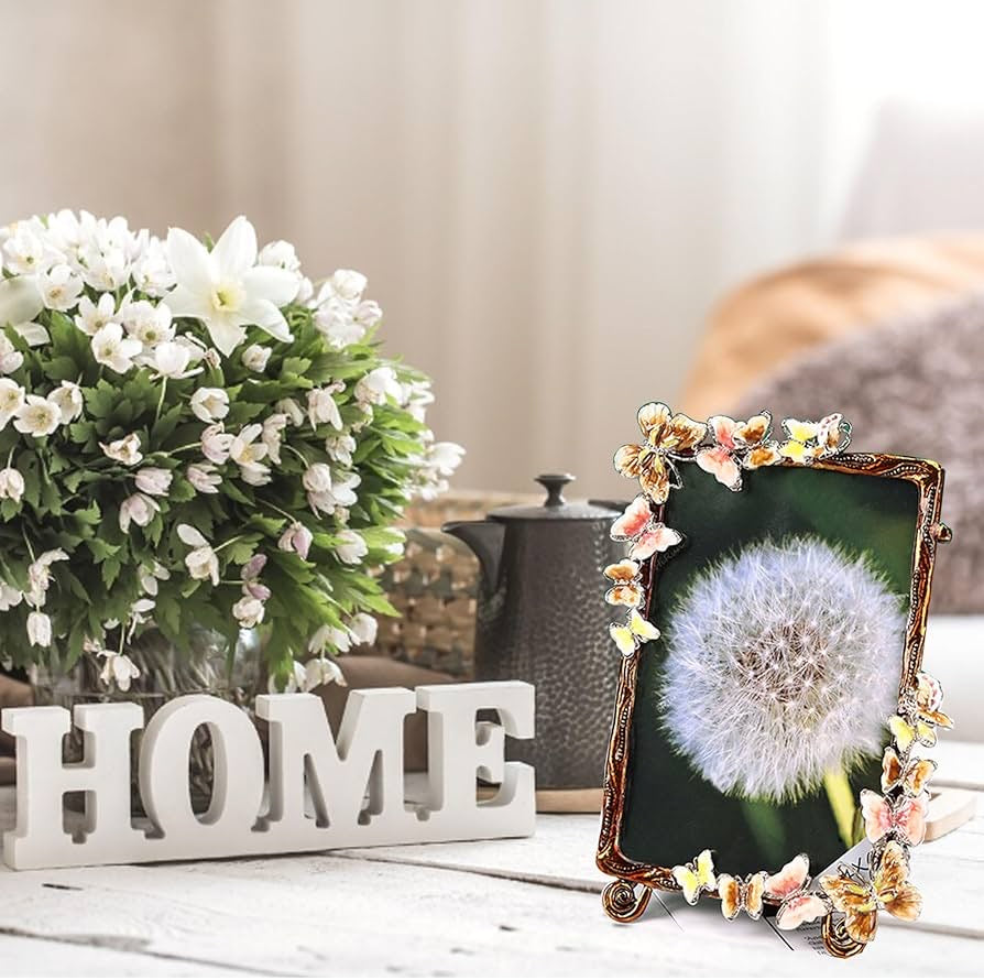 Vintage Butterfly Enamel Picture Frame – 4x6 5x7