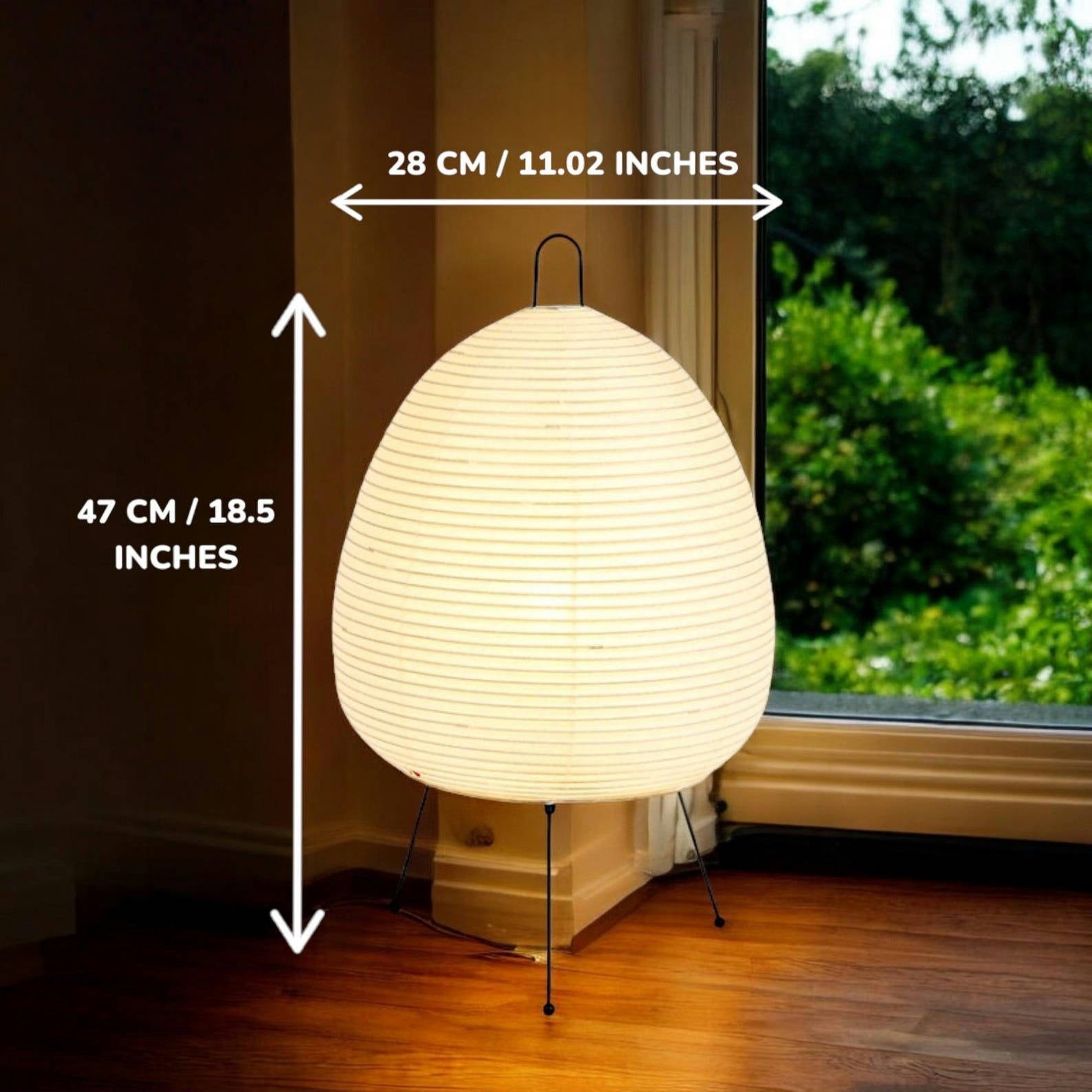 Japanese-Style Rice Paper Lantern Lamp – Handcrafted Bamboo Lighting