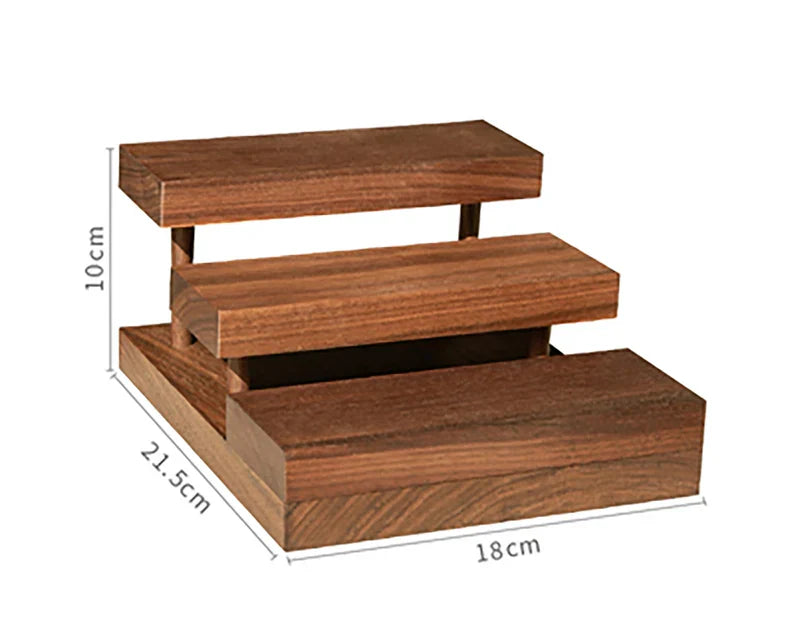 Multi-Tier Wooden Jewelry Display Stand with Modern Minimalist Design
