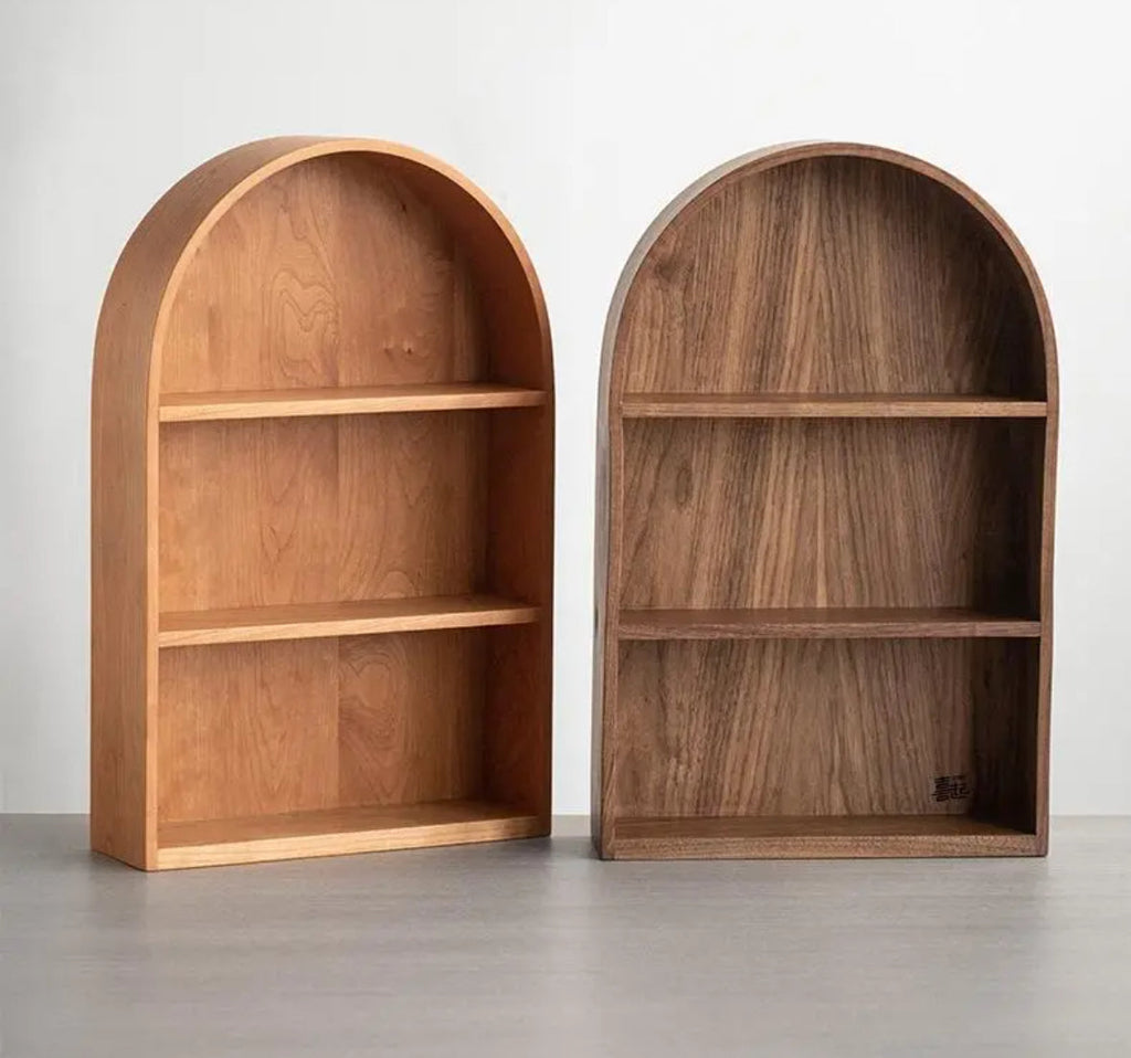 Arched Wooden Wall Shelf – Modern Minimalist Display Bookshelf