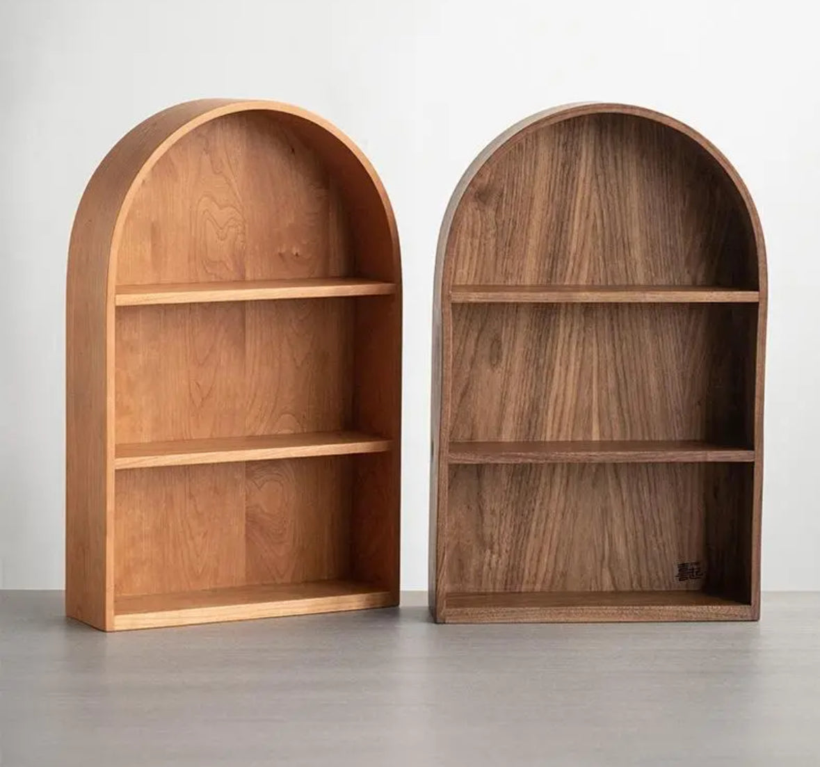 Arched Wooden Wall Shelf – Modern Minimalist Display Bookshelf