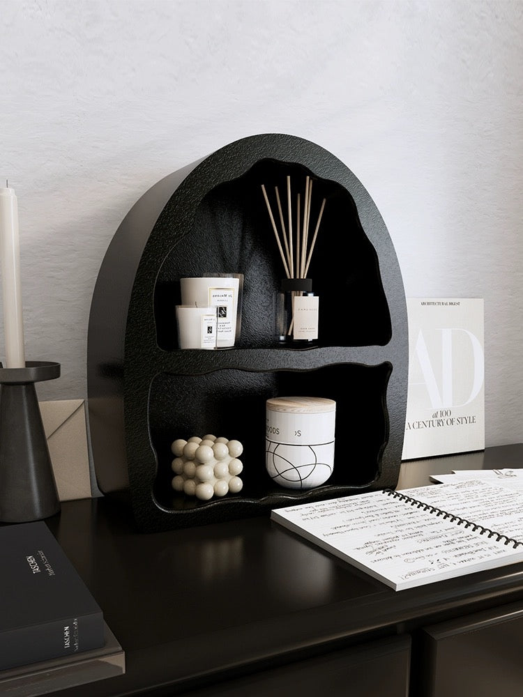 Dome Floating White Wall Mounted Shelves Textured Finished