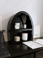 Dome Floating White Wall Mounted Shelves Textured Finished