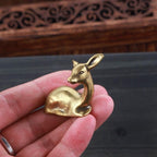 Mini Brass Deer Figurine – Symbol of Grace & Longevity