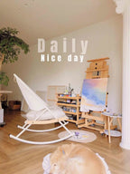 Modern Minimalist Rocking Lounge Chair – Foldable & Cushioned Relaxation Armchair for Living Room or Reading Nook