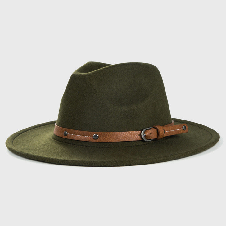Green Fedora Short Brim