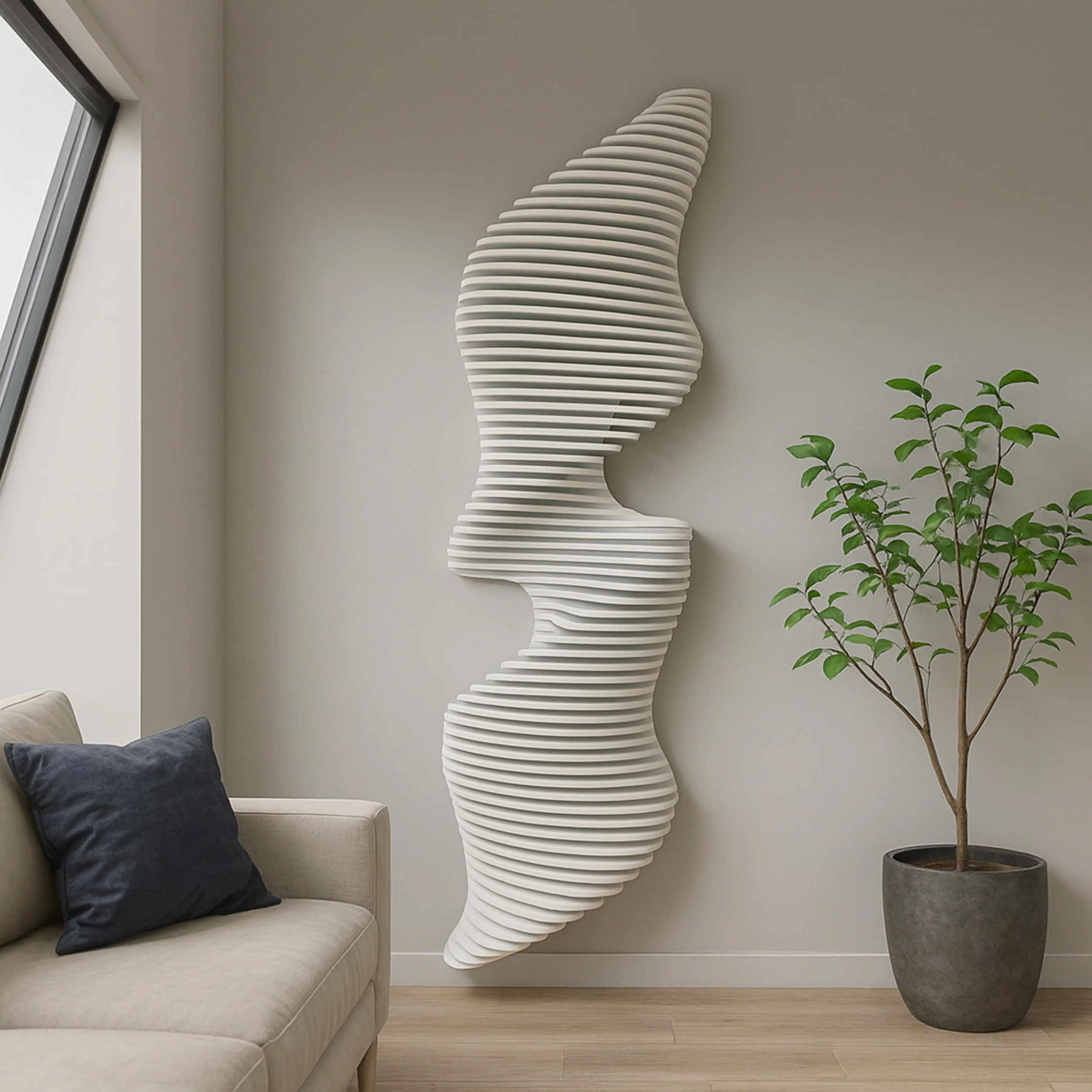 Parametric 3D Wall Art | Modern Vertical & Horizontal Abstract Panel | Acoustic Sculpture