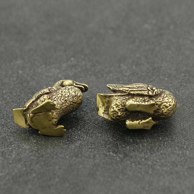 Mini Brass Duck Figurines – Pair of Collectible Desk Ornaments