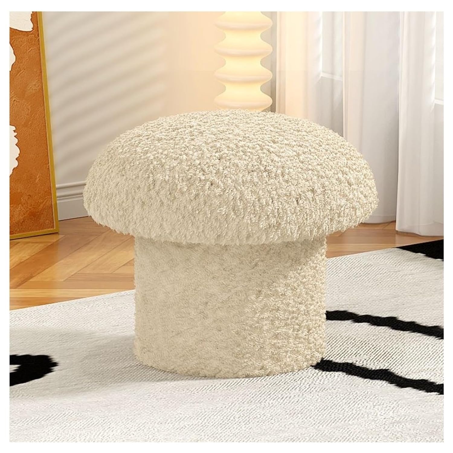 Mushroom Ottoman Stool – Cozy Minimalist Footrest