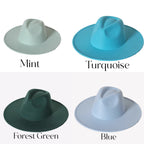 Wide Brim Mint Fedora Hats