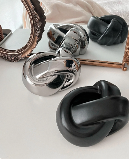 Ceramic Bubble Twisted Knot Tissue Box Holder