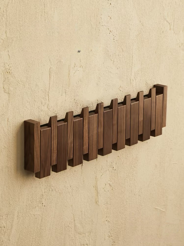 Modern Wooden Wall Hook Rack – Foldable, Space-Saving Coat Rack for Entryway, Bathroom, and Bedroom