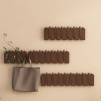Modern Folding Wooden Wall Hook Rack (3–10 Hooks)
