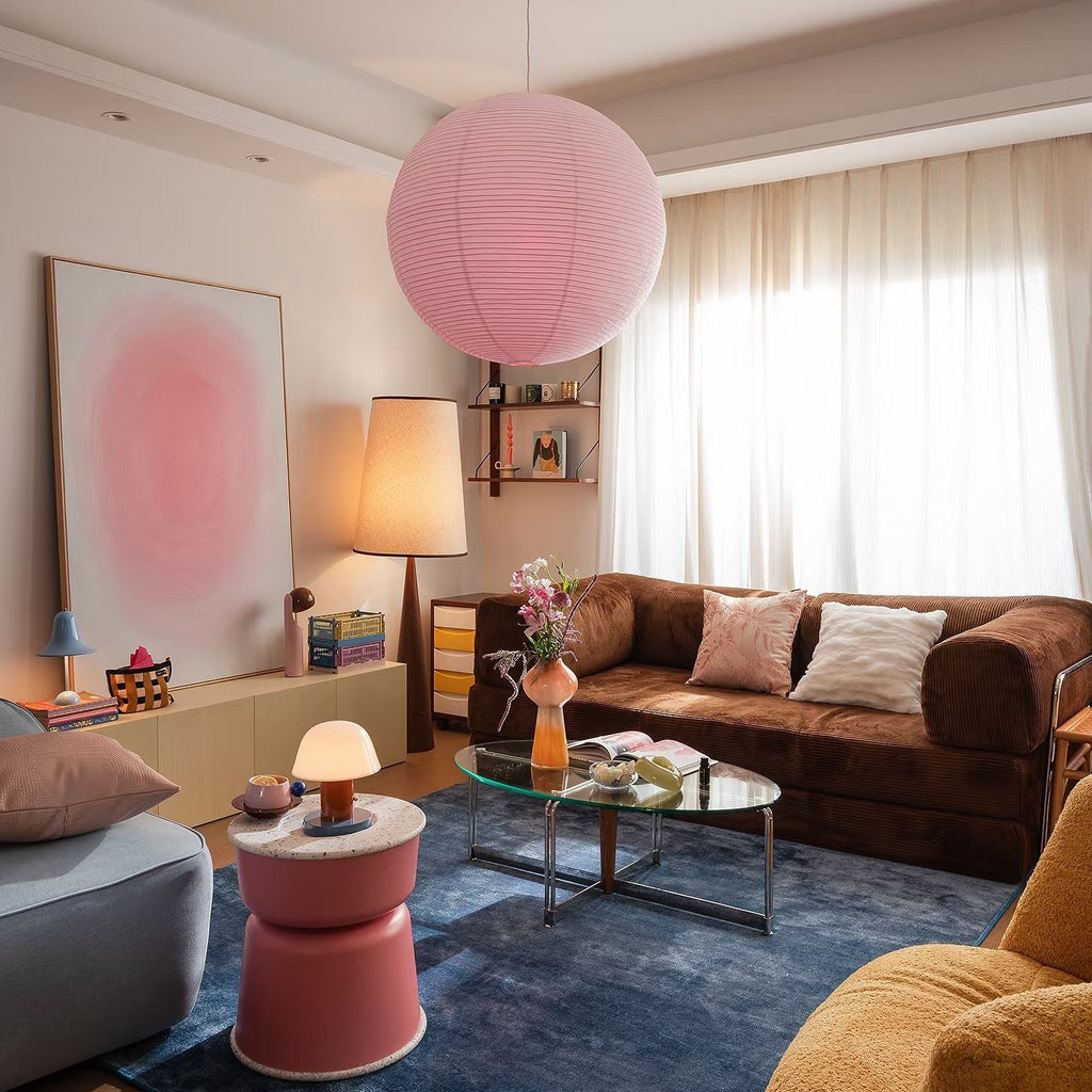 Modern Sculptural Wood Floor Lamp with Tall Linen Shade – Ambient Lighting for Living Room & Bedroom