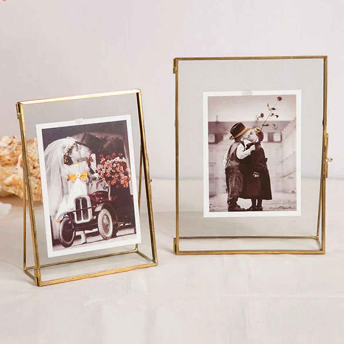 Gold-Edged Display Floating Picture Frames