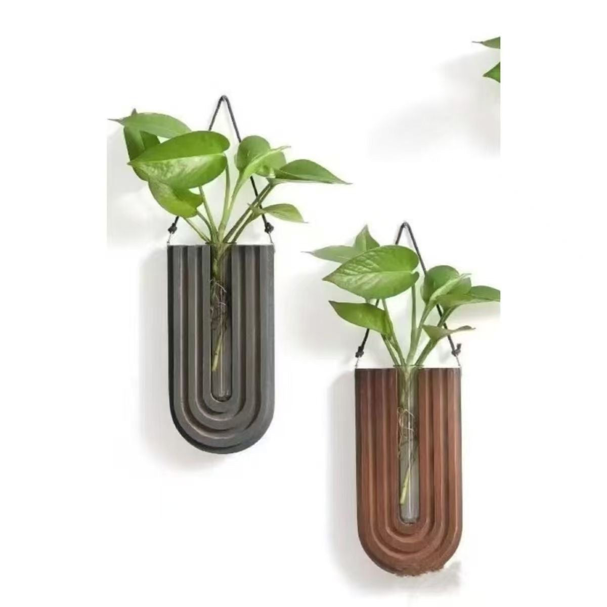 Wall-Mounted Wooden Vase Holder – Modern Minimalist Decor