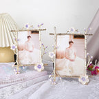 Floral Wedding Metal Picture Frame – Elegant 4x6 & 5x7 Sizes