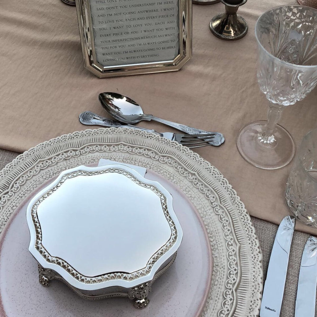 Elegant Silver-Plated Victorian Footed Jewelry Box – Timeless Storage for Your Treasures