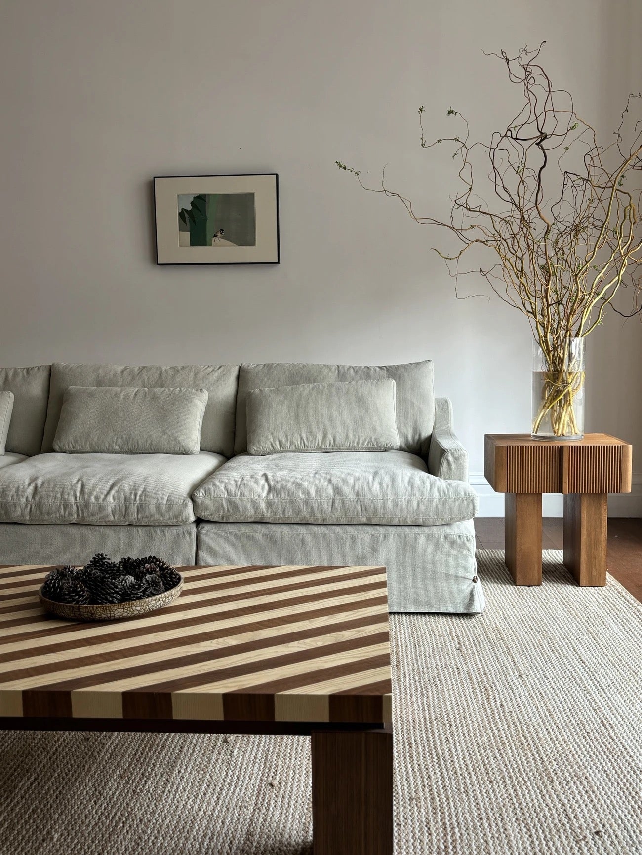 Solid Wood Nightstand with Fluted Drawer Fronts