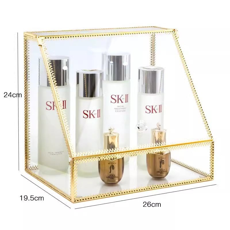 Elegant Glass Vanity  Organizer – Multi-Purpose Glass Storage Tower 7 Drawers