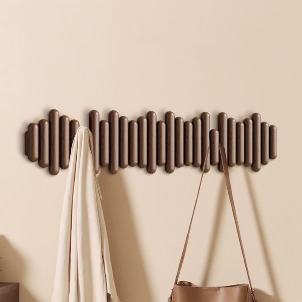 Solid Wood Coat Rack – Wall-Mounted Expandable Hanger