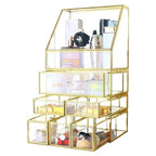 Elegant Glass Vanity  Organizer – Multi-Purpose Glass Storage Tower 7 Drawers