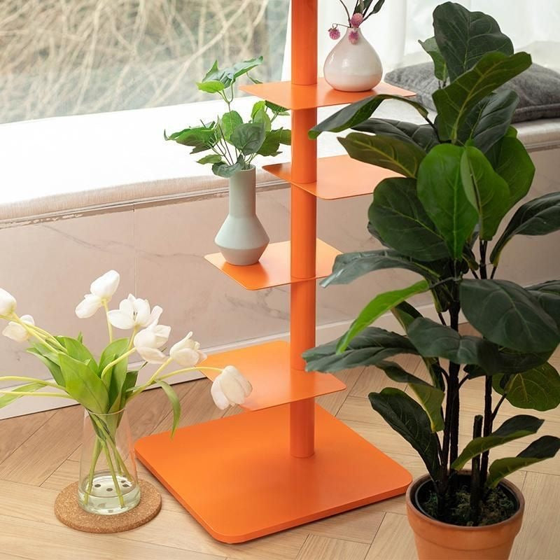 Modern Metal Vertical Shelf – Plant Stand, Bookshelf, Display Shelf Minimalist Metal Tree Book Tower