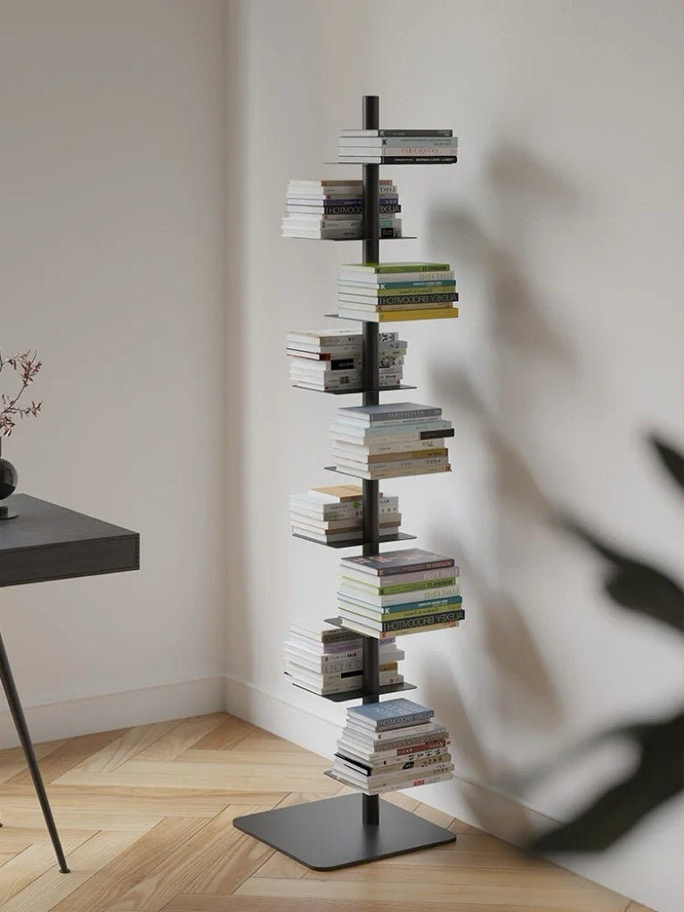 Modern Metal Vertical Shelf – Plant Stand, Bookshelf, Display Shelf Minimalist Metal Tree Book Tower