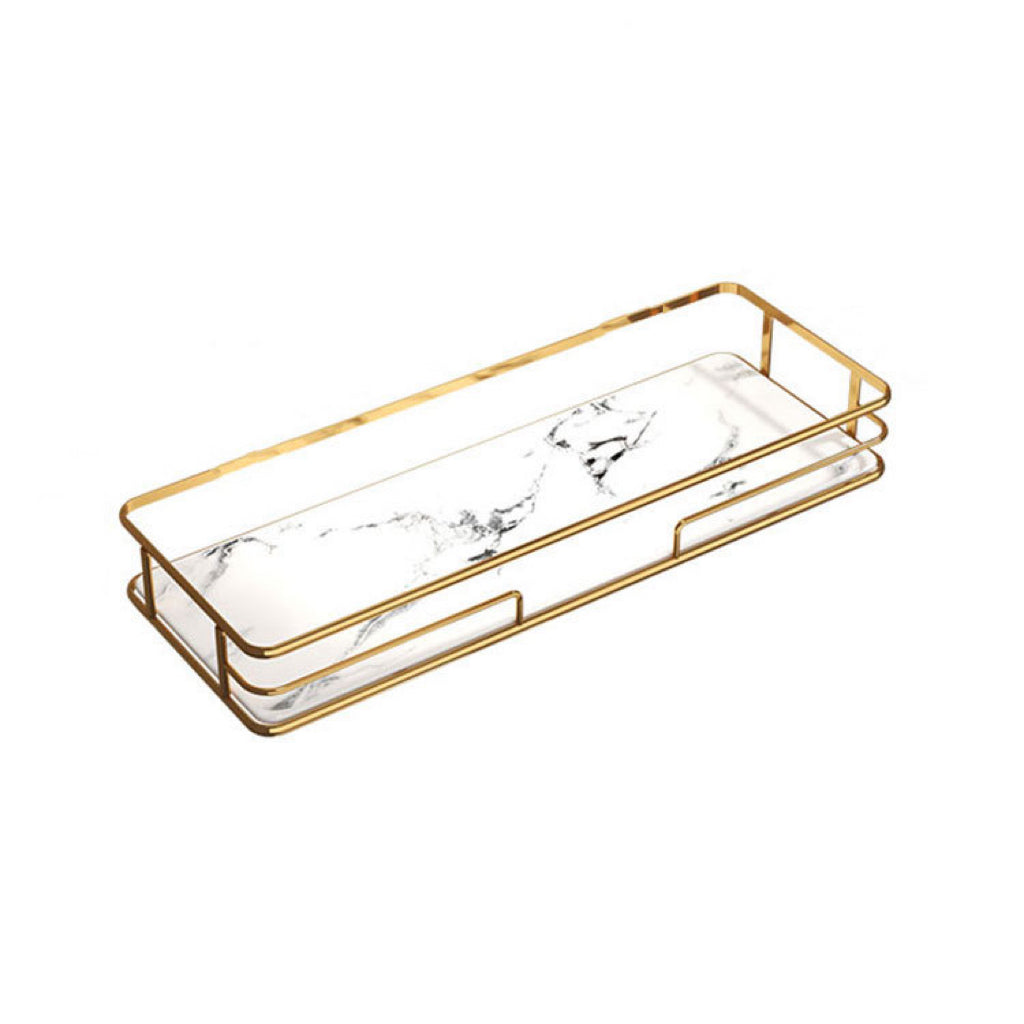 Elegant Gold Bathroom Tray – Modern Organizer for Toiletries