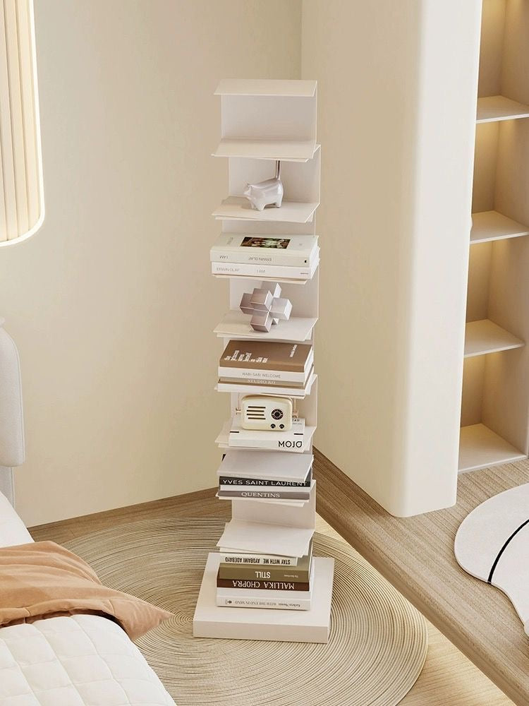 Floating Bookshelf - Vertical Storage | Space-Saving Metal Bookcase for Home & Office