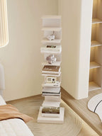 Modern Floating Metal Bookshelf - 5, 6, 8, and 9 Tier Vertical Storage | Space-Saving Metal Bookcase for Home & Office