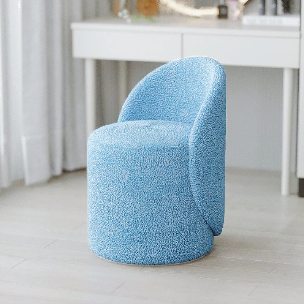 Cozy Sherpa Vanity Rotational Chair Soft Padded Fuzzy Chair